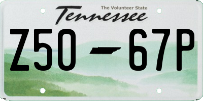 TN license plate Z5067P