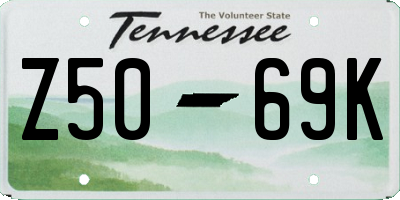 TN license plate Z5069K