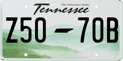 TN license plate Z5070B