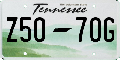 TN license plate Z5070G