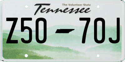 TN license plate Z5070J