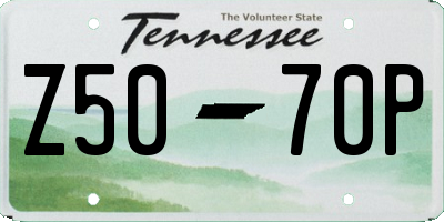 TN license plate Z5070P