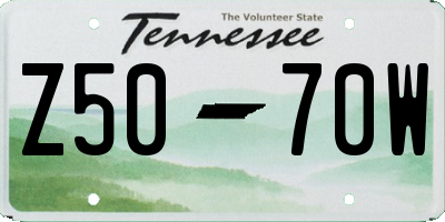 TN license plate Z5070W