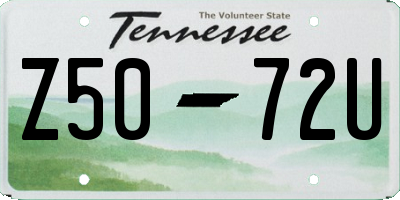 TN license plate Z5072U