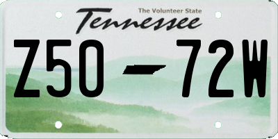 TN license plate Z5072W