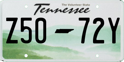 TN license plate Z5072Y