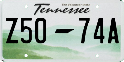 TN license plate Z5074A