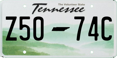 TN license plate Z5074C