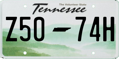 TN license plate Z5074H