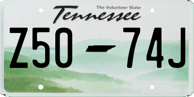 TN license plate Z5074J