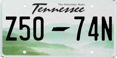 TN license plate Z5074N