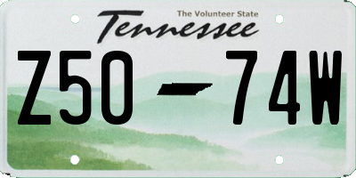 TN license plate Z5074W