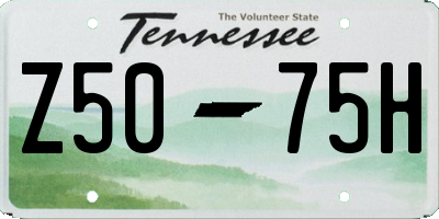TN license plate Z5075H