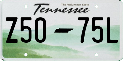 TN license plate Z5075L
