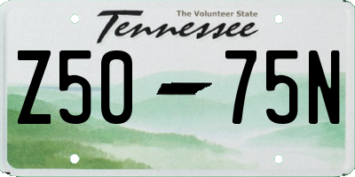 TN license plate Z5075N