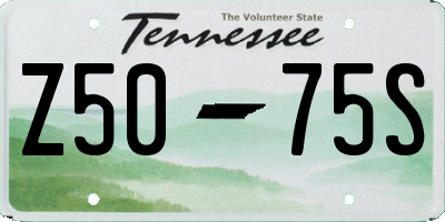 TN license plate Z5075S