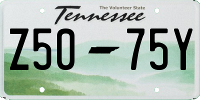 TN license plate Z5075Y