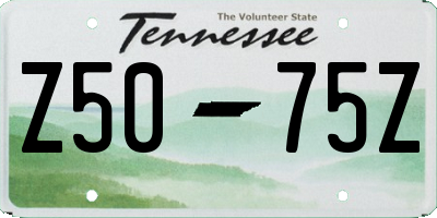 TN license plate Z5075Z