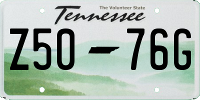 TN license plate Z5076G
