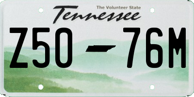 TN license plate Z5076M