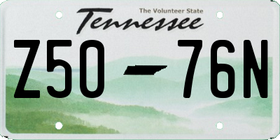 TN license plate Z5076N