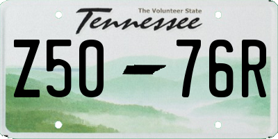 TN license plate Z5076R