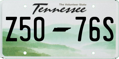 TN license plate Z5076S