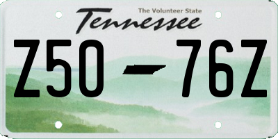 TN license plate Z5076Z