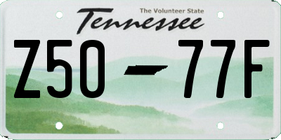 TN license plate Z5077F