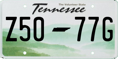 TN license plate Z5077G