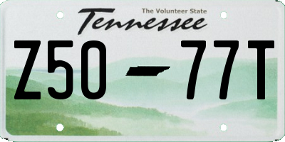 TN license plate Z5077T