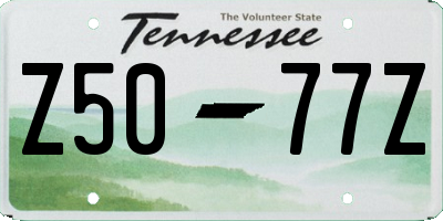TN license plate Z5077Z