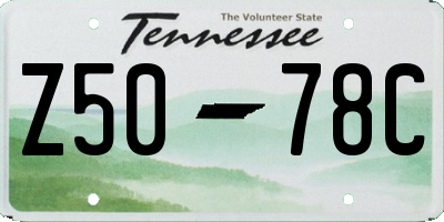 TN license plate Z5078C