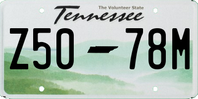 TN license plate Z5078M
