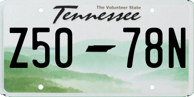 TN license plate Z5078N