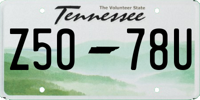 TN license plate Z5078U