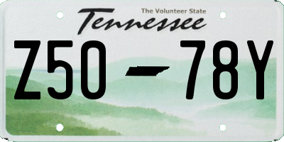 TN license plate Z5078Y