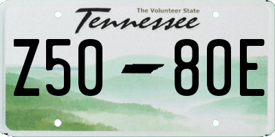 TN license plate Z5080E