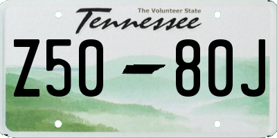 TN license plate Z5080J