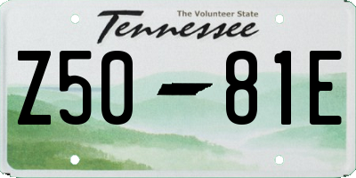 TN license plate Z5081E