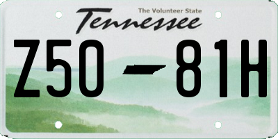TN license plate Z5081H