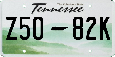 TN license plate Z5082K