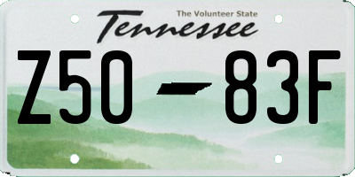 TN license plate Z5083F