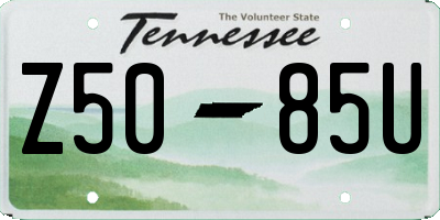 TN license plate Z5085U