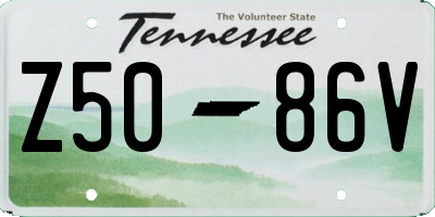 TN license plate Z5086V