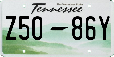 TN license plate Z5086Y