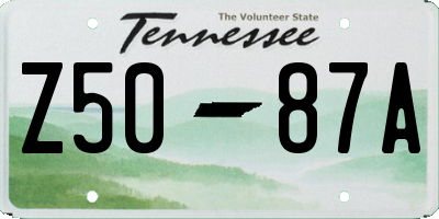 TN license plate Z5087A