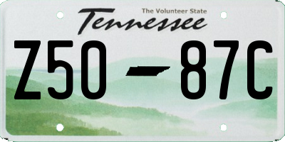 TN license plate Z5087C