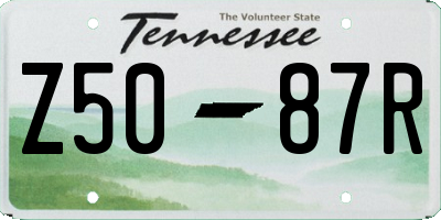 TN license plate Z5087R
