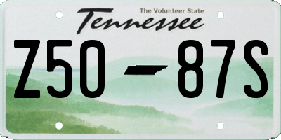 TN license plate Z5087S